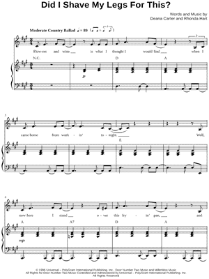 Did I Shave My Legs for This? by Deana Carter - Sheet Music