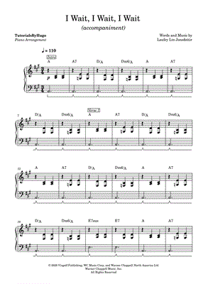 I Wait, I Wait, I Wait [accompaniment only] by TutorialsByHugo - Sheet Music