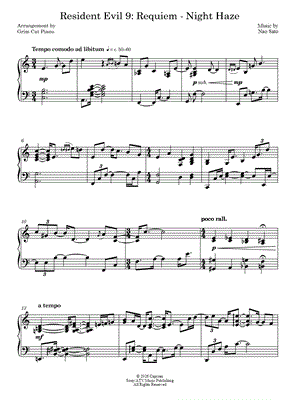Night Haze by Grim Cat Piano - Sheet Music