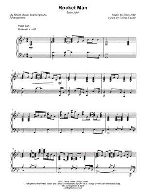 Rocket Man by My Sheet Music Transcriptions - Sheet Music