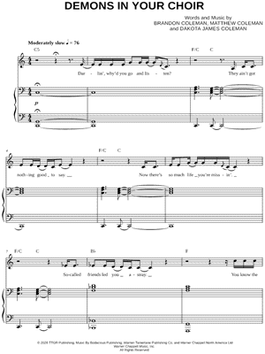Demons In Your Choir by The Red Clay Strays - Sheet Music