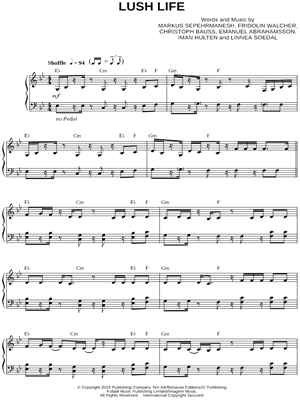 Lush Life by Zara Larsson - Sheet Music