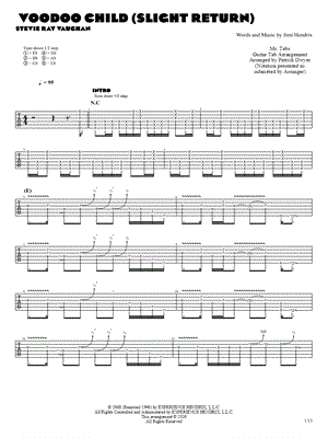 Voodoo Child (Slight Return) by Mr. Tabs - Sheet Music
